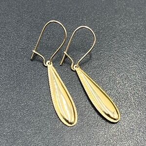 Eterna Gold EG 14k Dangle Drop Earrings Designer Milgrain Teardrop Statement